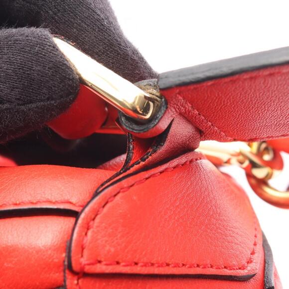 LOEWE Puzzle Bag Medium Handbag Leather Women's Red - Picture 12 of 15